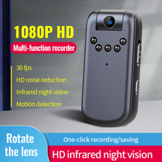 Full HD 1080P Mini Camera 180 Degree Rotating Lens IR Night Vision Body Camcorder DV Voice Recorder with 16 GB Card product